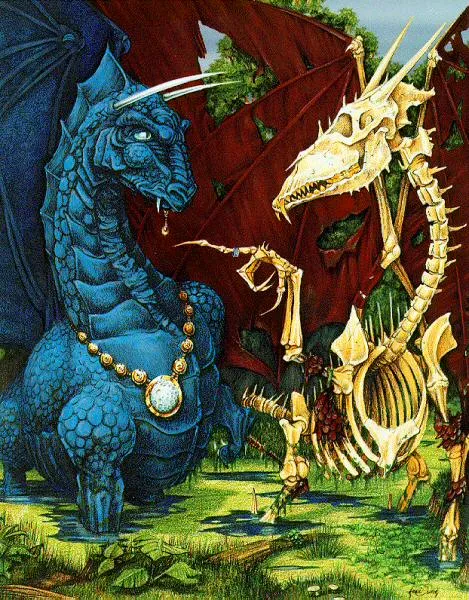 Blue Dragon Meets a Dracolich