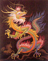 A mosaic of a Chinese dragon.