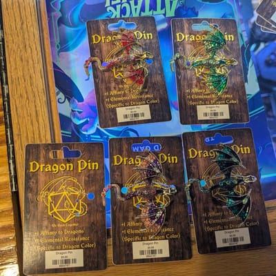 Two-tone enamel dragon pin