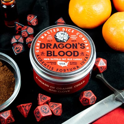 Dragon's Blood scented gaming candle